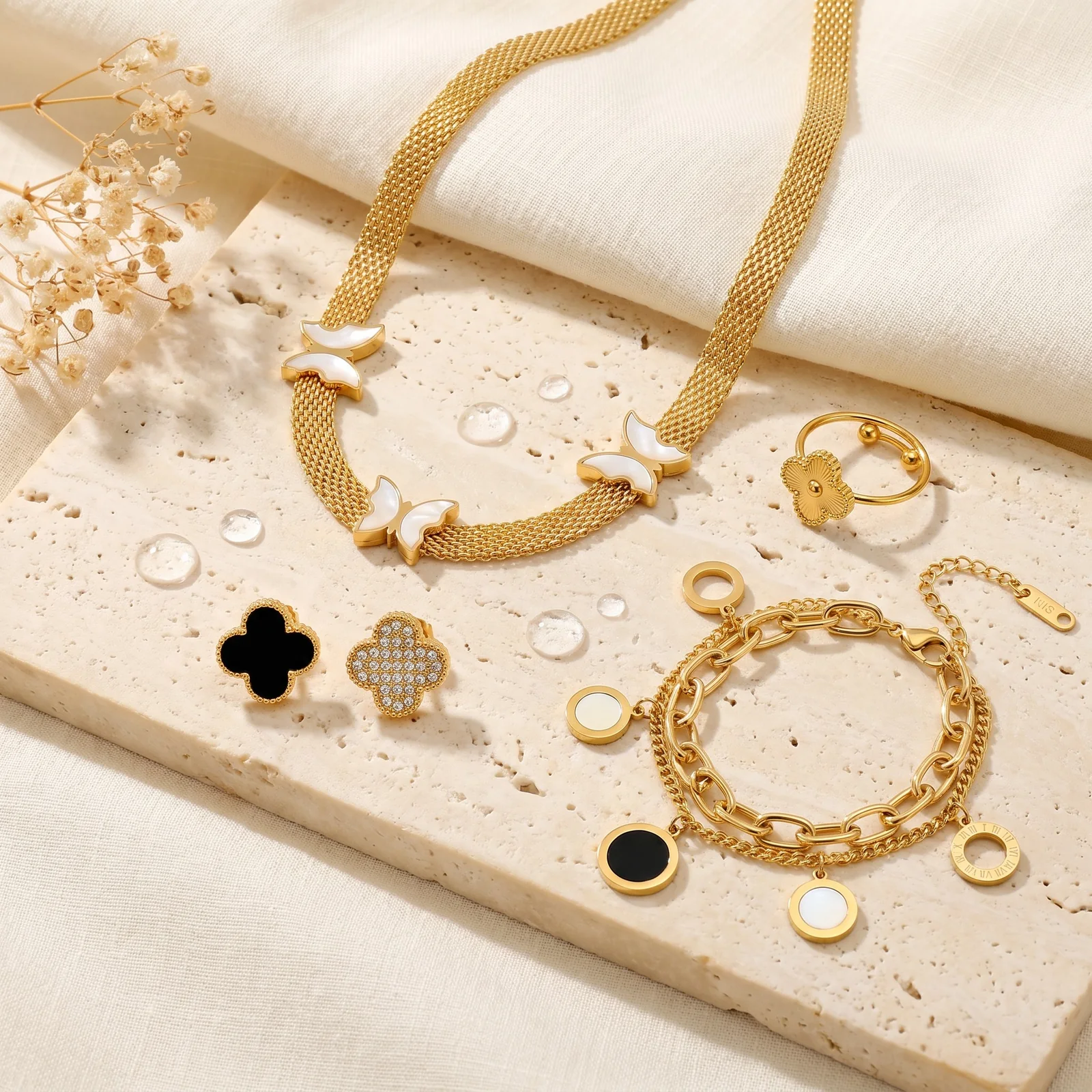 Glozya 18K gold plated jewelry lifestyle